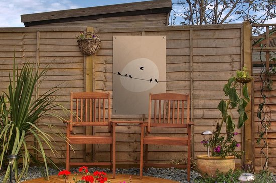 Décoration de jardin Pastel - Vogels - Beige - 40x60 cm - Affiche de jardin - Toile de jardin