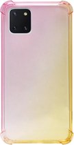 ADEL Siliconen Back Cover Softcase Hoesje Geschikt voor Samsung Galaxy Note 10 Lite - Kleurovergang Roze Geel