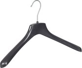 De Kledinghanger Gigant - 10 x Mantel / kostuumhanger kunststof zwart met schouderverbreding, 40 cm