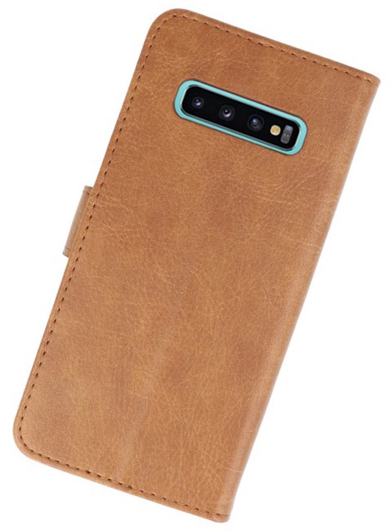 Bookstyle Wallet Cases Étui pour Samsung Galaxy S10 Plus Marron