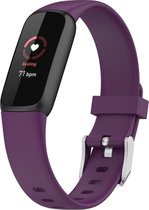 By Qubix - Fitbit Luxe - Sportbandje met gesp - Maat: Large - Paars