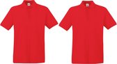 2-Pack maat XL rood polo shirt premium van katoen voor heren - Polo t-shirts voor heren