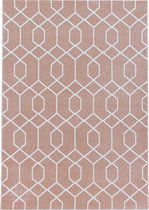 Modern laagpolig vloerkleed Efor - roze 3713 - 80x250 cm