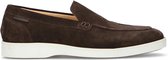 Manfield - Heren - Bruine suède loafers - Maat 44