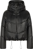 ICY Puffer Leren Jas - Winterjas - Zwart - Maat XL