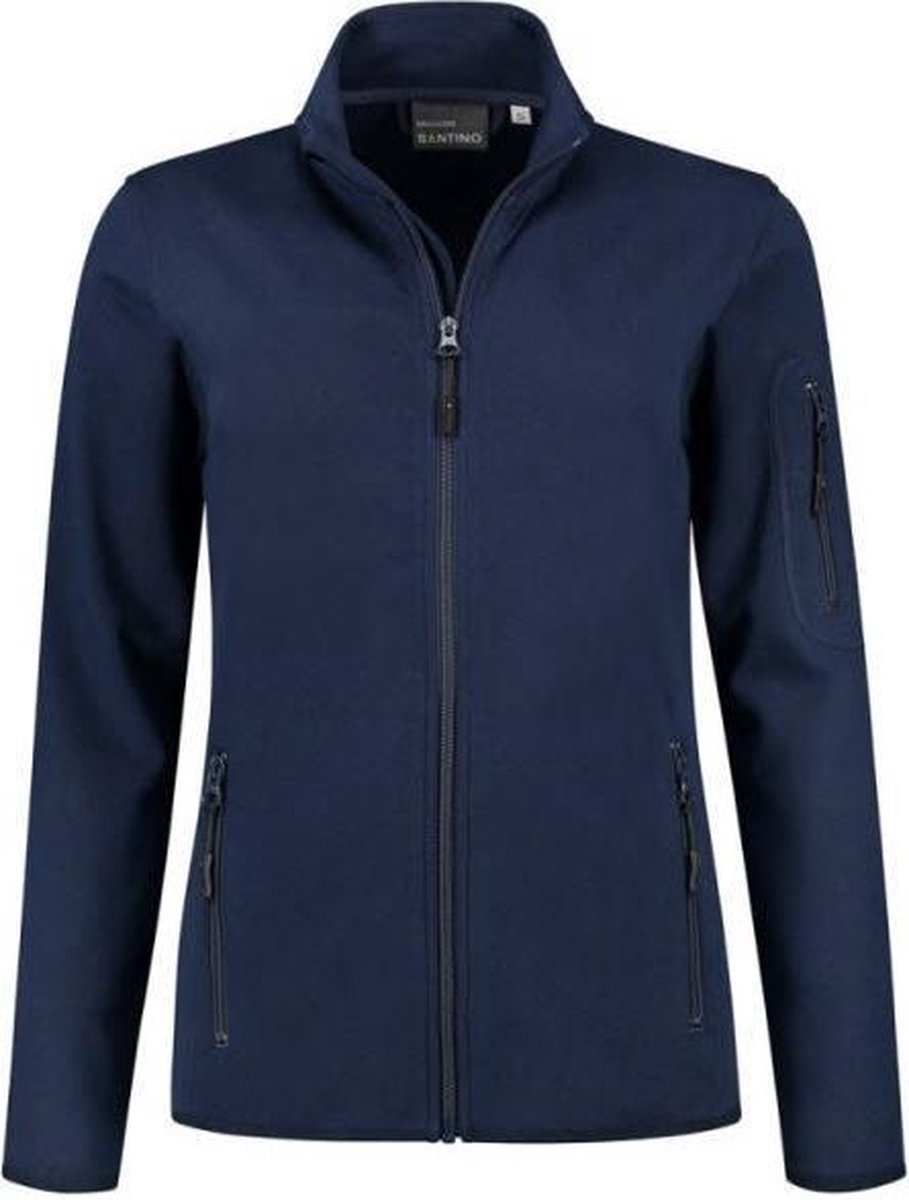 Santino Berlin Dames Sweatvest lange mouwen +Rits - Marine - L