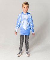 SEA'SONS - Hoodie Jongens/Meisjes - Kleurveranderend - Tie-Dye - Blauw/Wit - Maat 128