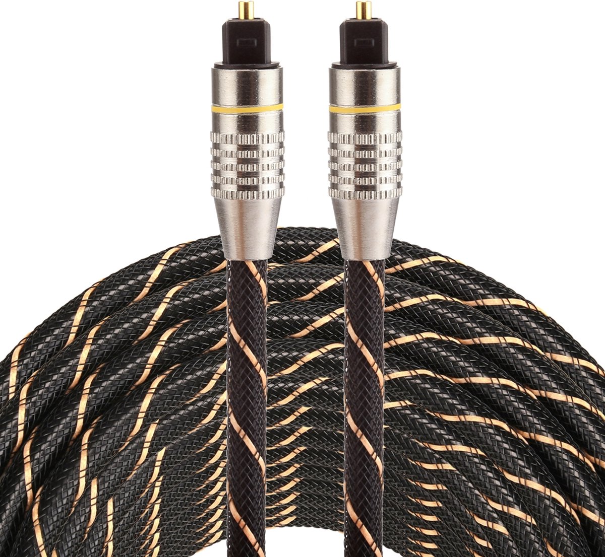 By Qubix - Optische kabel 15 meter - toslink kabel - Optical audio kabel - nylon series - zwart audiokabel soundbar