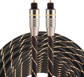 By Qubix ETK Digital Optical kabel 15 meter - toslink audio male to male - Optische kabel nylon series - zwart audiokabel soundbar