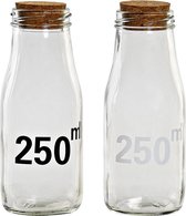 Glazen fles DKD Home Decor Zwart Kurk (250 ml) (2 pcs)