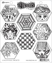 Dylusions cling mount stamp set - A heck of hexies