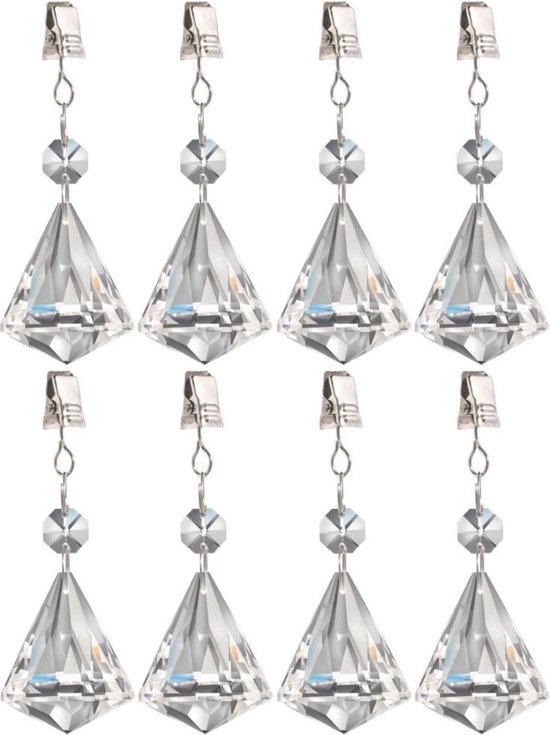 8x pcs poids nappe cristal diamant verre - Cintres nappe - Poids