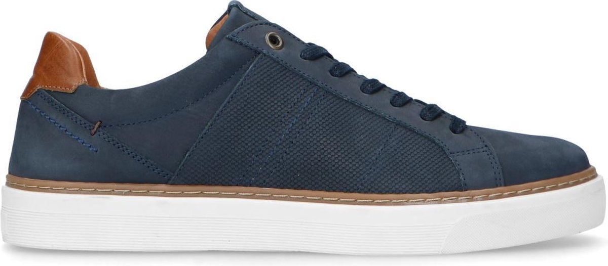 No Stress - Heren - Donkerblauwe nubuck sneakers - Maat 40