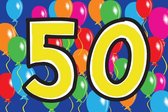 Vlag verjaardag 50 jaar ballonnen 150x225cm