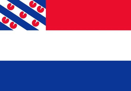 Vlag Nederland met inzet Friese vlag 50x75cm