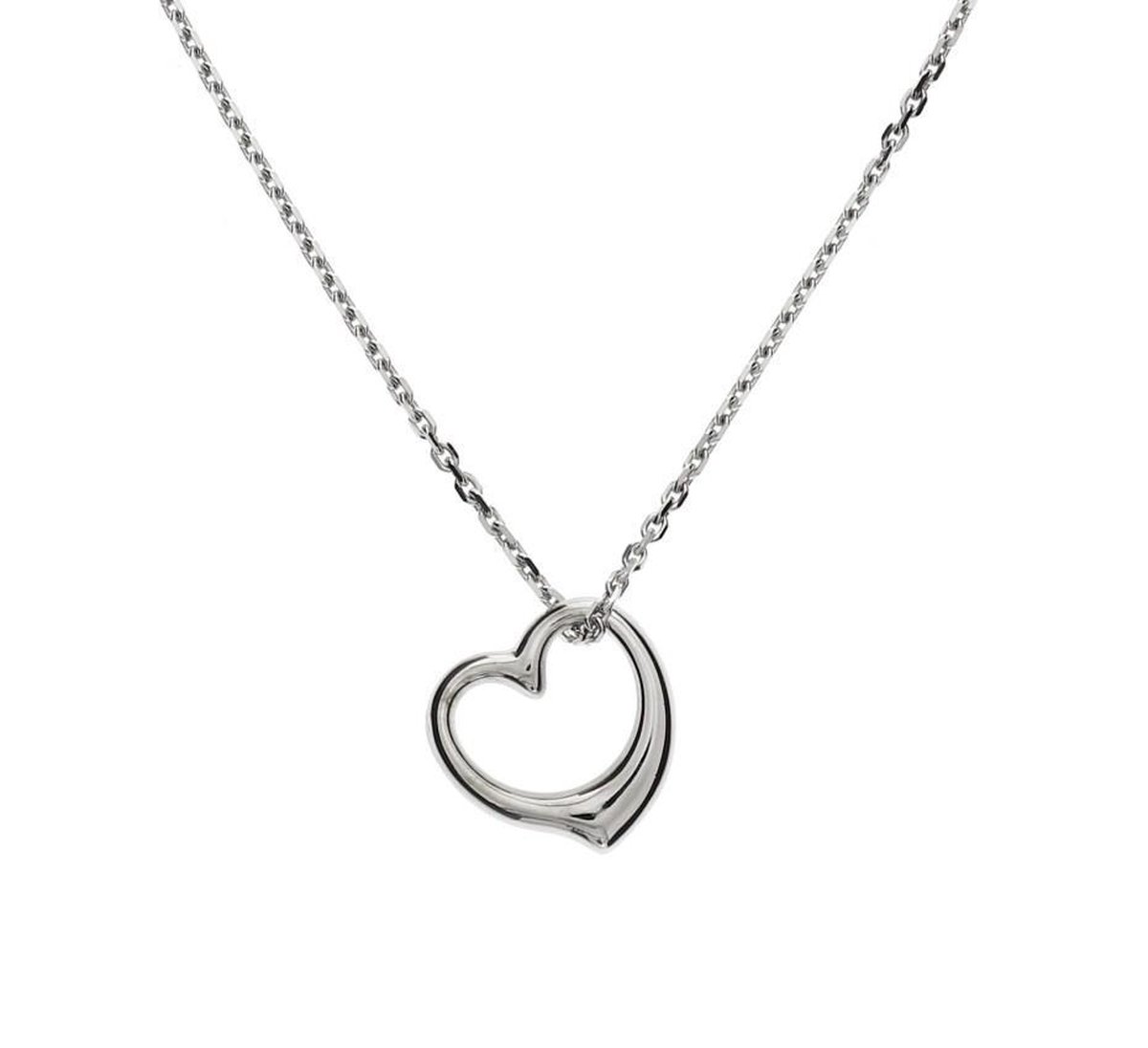 YO&NO - Ketting - Zilver - Anker - Hart - 1,3mm - 41 + 4 cm - Sieraden vrouw - Gerhodineerd - Zilver 925