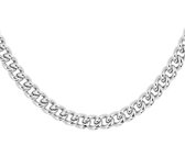 YO&NO - Ketting -  Zilver - Gourmet - 7,1mm - 45cm -  Sieraden vrouw -  Heren - Gerhodineerd - Zilver 925