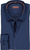 MARVELIS body fit overhemd - mouwlengte 7 - marine blauw  (contrast) - Strijkvrij - Boordmaat: 41