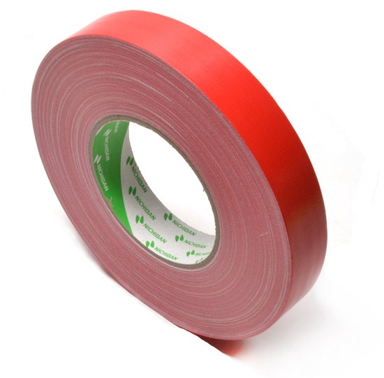 Rode Nichiban Gaffatape rol van 50mm x 25m.