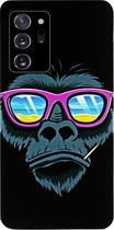ADEL Siliconen Back Cover Softcase Hoesje Geschikt voor Samsung Galaxy Note 20 - Gorilla Apen