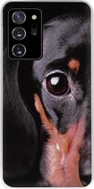 ADEL Siliconen Back Cover Softcase Hoesje Geschikt voor Samsung Galaxy Note 20 - Teckel Hond