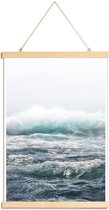 JUNIQE - Posterhanger Big Splash Hawaii -20x30 /Blauw & Wit