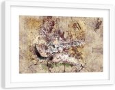 Foto in frame , Abstracte vrouw met gitaar , 120x80cm ,  Multikleur , wanddecoratie , Premium print