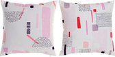 Kussen DKD Home Decor Wit Roze Polyester (2 pcs) (45 x 10 x 45 cm)