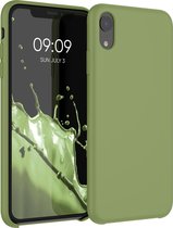 kwmobile telefoonhoesje voor Apple iPhone XR - Hoesje met siliconen coating - Smartphone case in pastel-olijfgroen