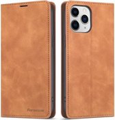 Forwenw Dream Series Magnetische Olierand Horizontale Flip Lederen Case met Houder & Kaartsleuf & Fotolijst & Portemonnee Voor iPhone 13 Pro (Bruin)
