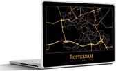 Laptop sticker - 14 inch - Kaart - Rotterdam - Luxe - Goud - Zwart - 32x5x23x5cm - Laptopstickers - Laptop skin - Cover