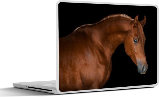 Sticker ordinateur portable - 13,3 pouces - Cheval - Zwart - Marron