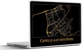 Laptop sticker - 14 inch - Kaart - Capelle aan den IJssel - Zwart - Goud - 32x5x23x5cm - Laptopstickers - Laptop skin - Cover