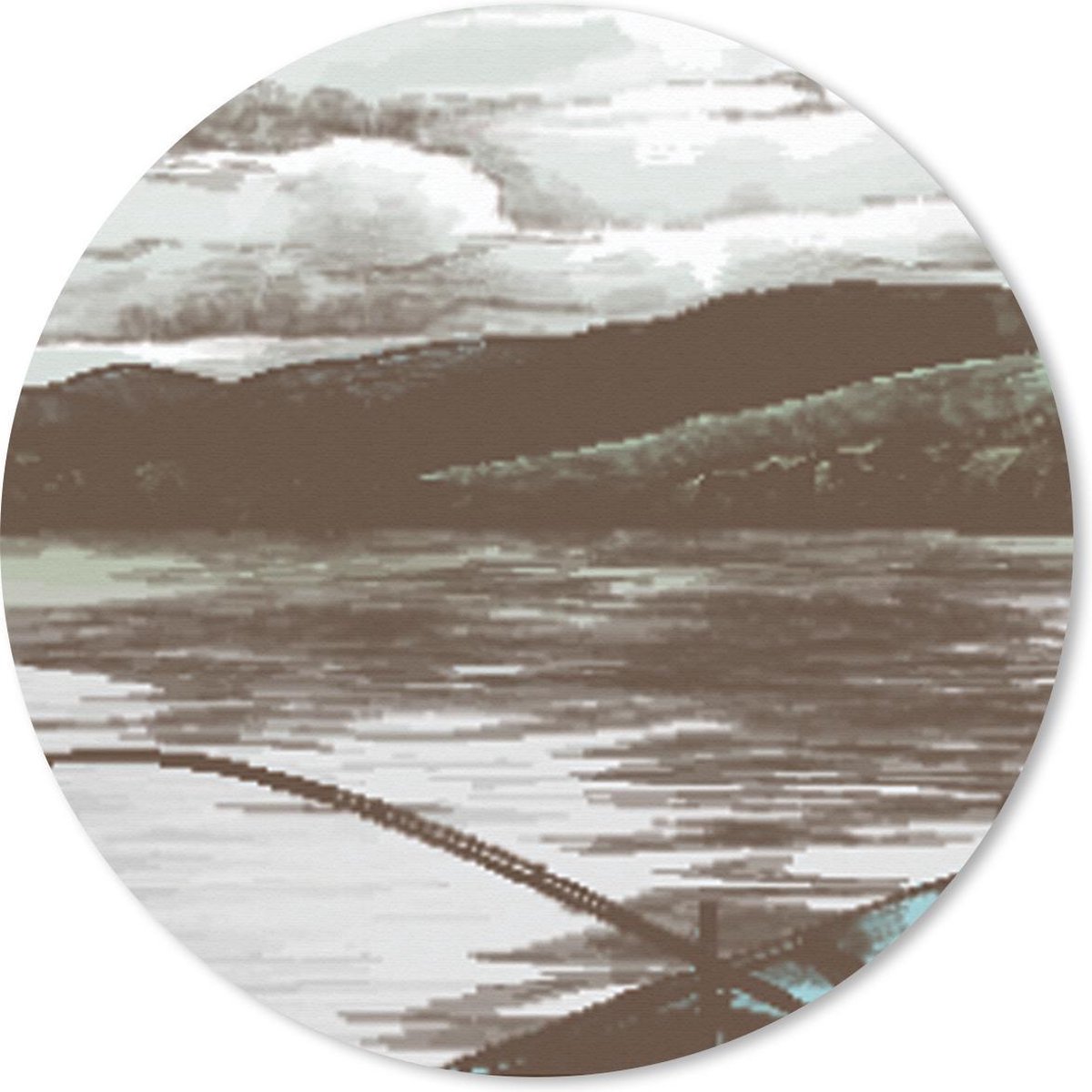Muismat rond 30x30 cm - Mousepad Boot - Zee - Vishengel - Ronde muismatten