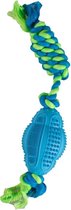 Flamingo Dental Bouncer Ruffus Met Koord - 38Cm - Blauw