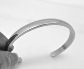 Stijlvolle open Armband – maat 20 cm - Zilverkleur - Gepolijst Stainless Steel – zowel voor dames en heren