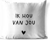 Buitenkussen - Spreuken - Ik hou van jou - Quotes - 45x45 cm - Weerbestendig