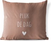 Buitenkussen - Quotes - Carpe diem - Pluk de dag - Spreuken - 45x45 cm - Weerbestendig