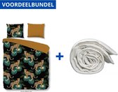 Luxe Dekbedovertrek Tweepersoons - 200x200/220cm - Inclusief 2 Kussenslopen - 100% Zacht Microvezel - Jordan + Wasbaar Microfiber Dekbed - 200x220cm - Wit