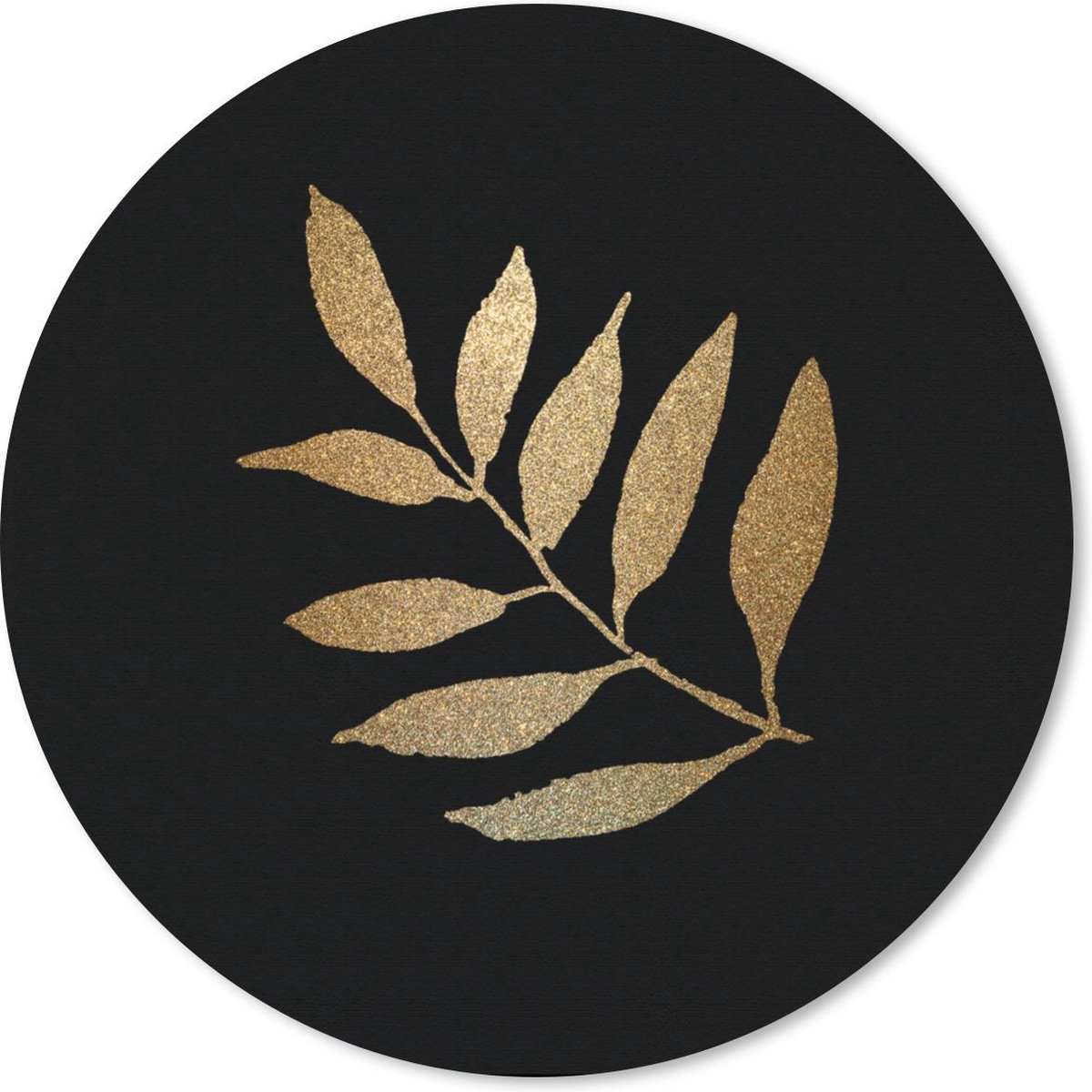 Muismat rond 40x40 cm - Mousepad Goud - Takken - Blad - Ronde muismatten