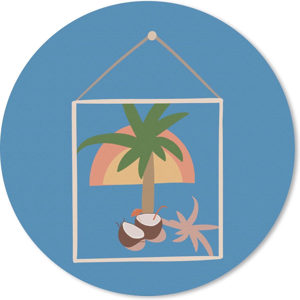 Muismat rond 50x50 cm - Mousepad Zomer - Strand - Lijsten - Abstract - Ronde muismatten