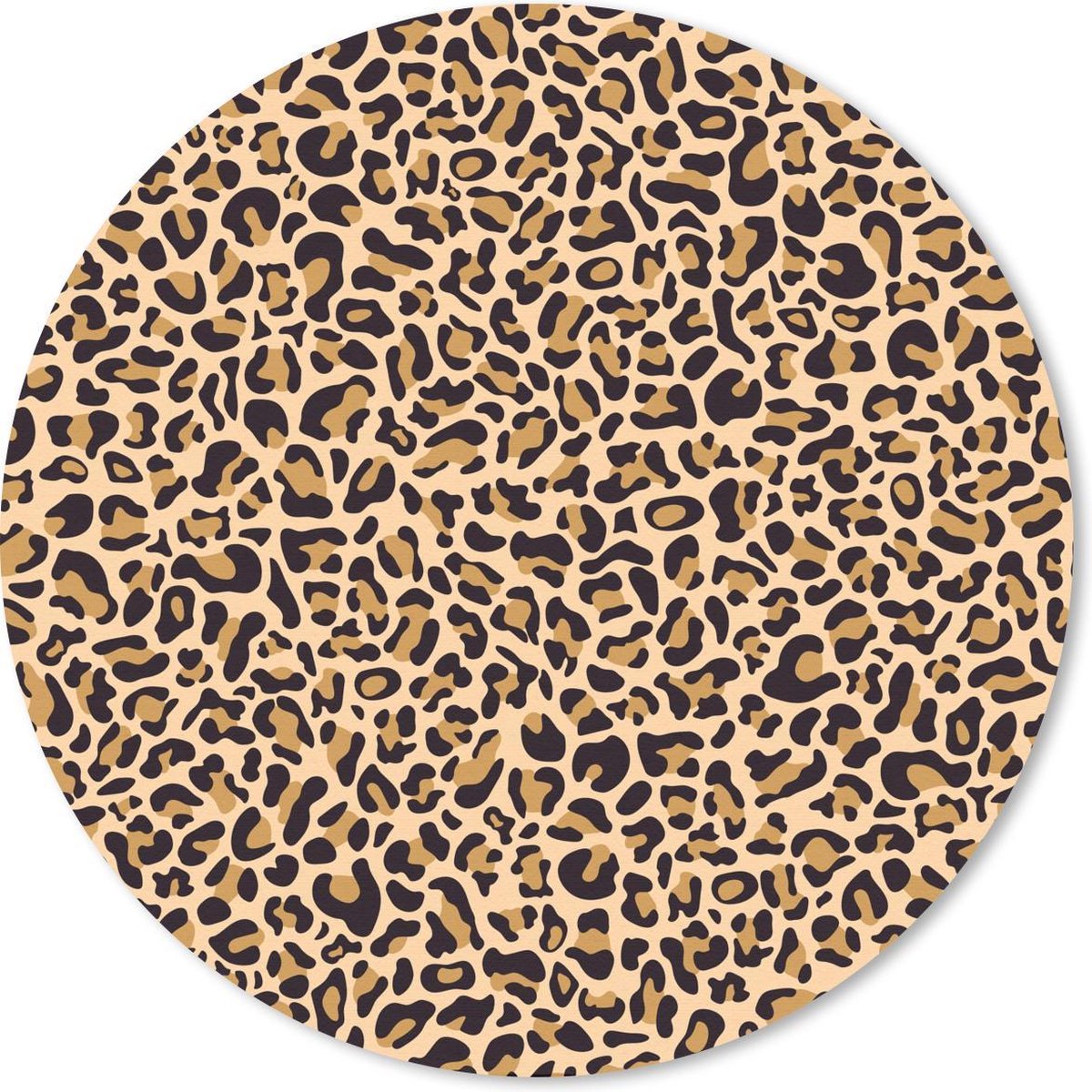 Muismat rond 50x50 cm - Mousepad Panterprint - Patronen - Bruin - Ronde muismatten