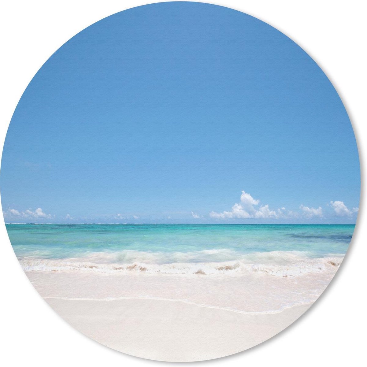 Muismat rond 40x40 cm - Mousepad Blauwe golven op het strand van Mexico - Ronde muismatten