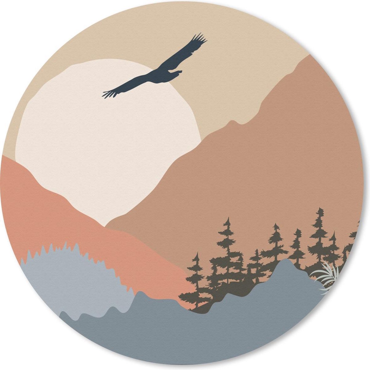 Muismat rond 50x50 cm - Mousepad Pastel - Amerika - Havik - Ronde muismatten