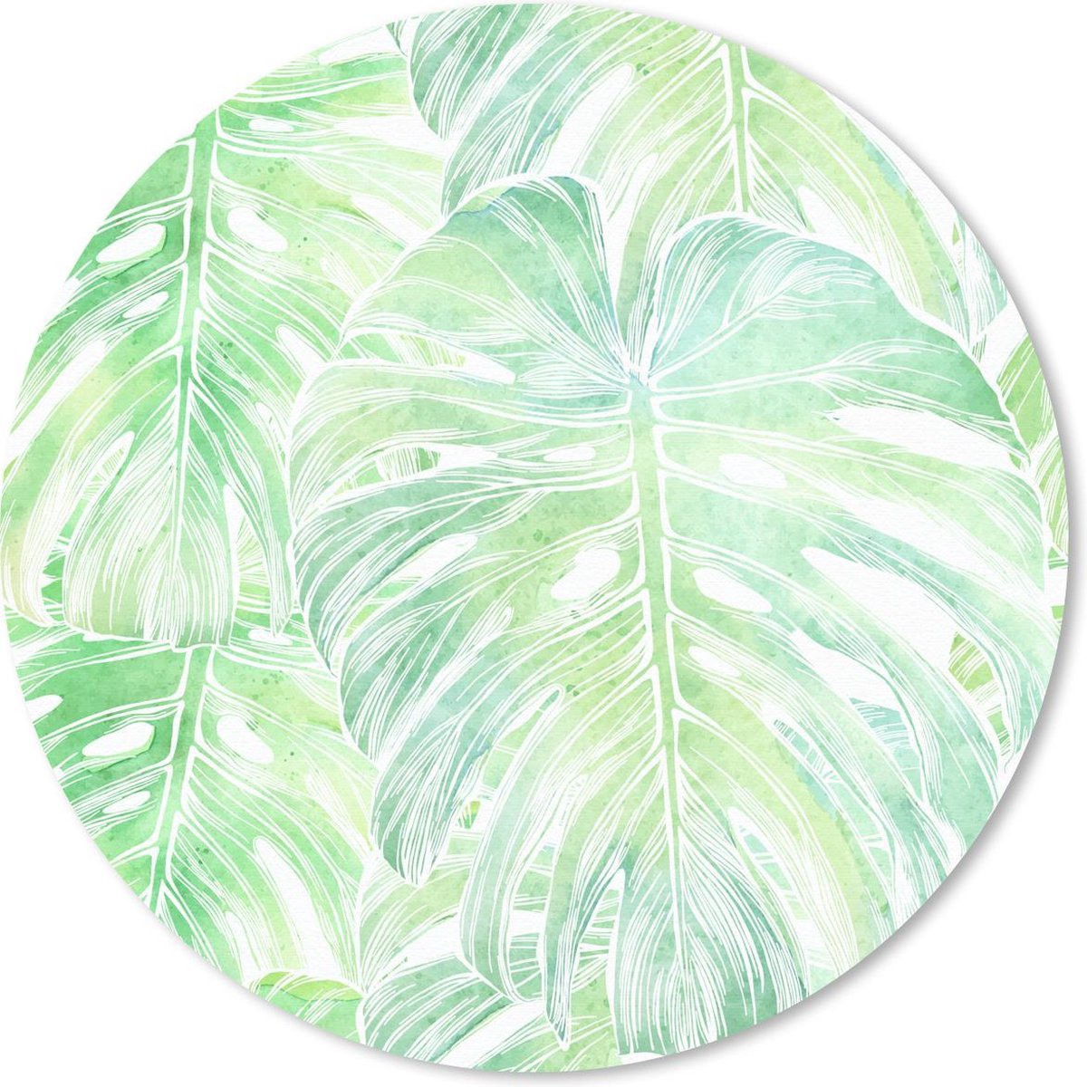 Muismat rond 40x40 cm - Mousepad Schilderij - Waterverf - Groen - Ronde muismatten