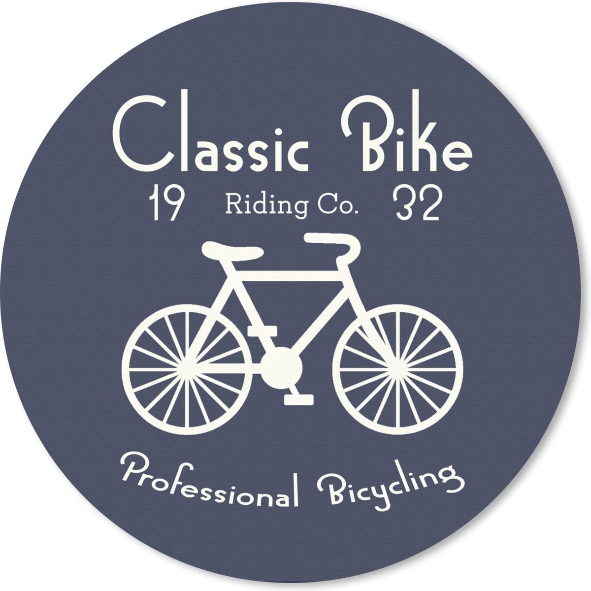 Muismat rond 50x50 cm - Mousepad Vintage - Fiets - Tekst - Ronde muismatten