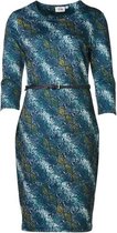 Dames milano jurk slangenprint, 3/4e mouw - lang | Maat XL