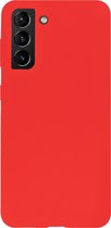 Étui rigide en Siliconen BMAX pour Samsung Galaxy S21 Plus - Couverture rigide - Étui de protection - Étui de téléphone - Étui rigide - Protection de téléphone - Rouge