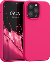 kwmobile telefoonhoesje voor Apple iPhone 13 Pro - Hoesje met siliconen coating - Smartphone case in neon roze