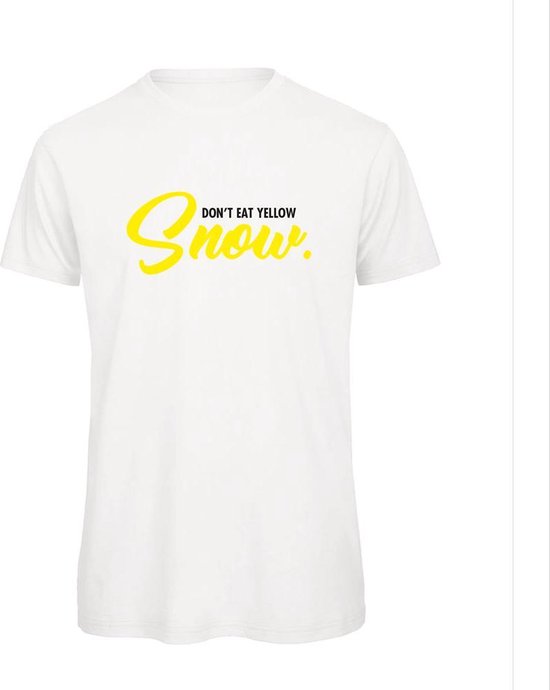 T-shirt wit S - Don’t eat yellow snow - soBAD. | Foute apres ski outfit | kleding | verkleedkleren | wintersport t-shirt | wintersport dames en heren